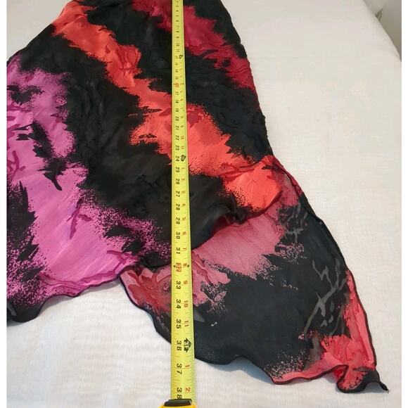 Y2K Silk Sheer Burnout Womens M Midi Skirt Gothic Romantic Fairy - Picture 10 of 13